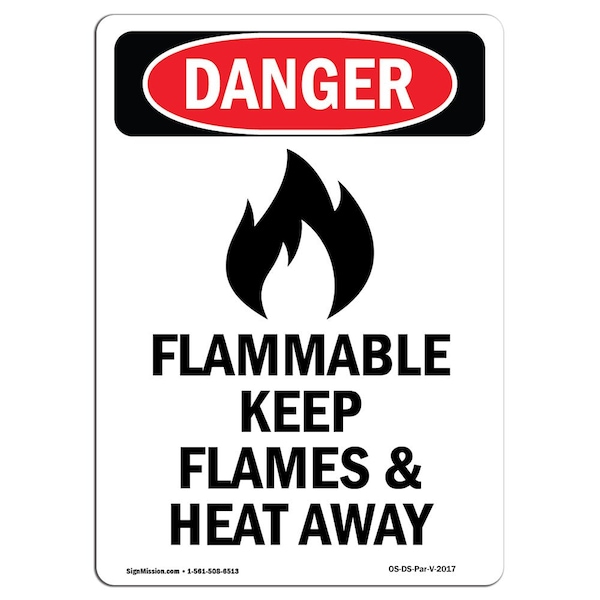 Safety Sign, OSHA Danger, 5" Height, Portrait, D-35-V-2017-10PK